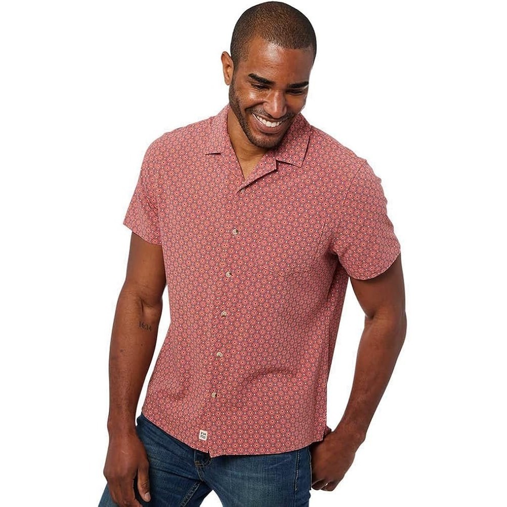 Fair Harbor Mens 2X Casablanca Short Sleeve Button Down Camp Shirt - Red Neptune